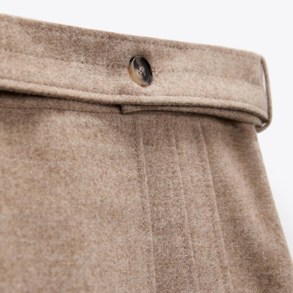 Zara * Wool Blend Limited Edition Midi Skirt Front Slit - Picture 12 of 14